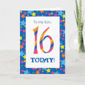 16e verjaardag Kaart voor Son, Stripes and Stars (Voorkant)