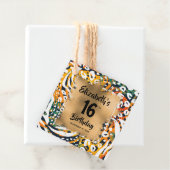 16e verjaardag kleurenafdrukken op maat bedankjes labels (In situ)