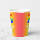 16e verjaardag: kleurrijk, vun regenboogpatroon #  papieren bekers (Rechts)