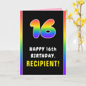 16e verjaardag: kleurrijke regenboog # 16, Naam va Kaart (Gele Bloem)