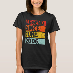 16e verjaardag legende sinds juni 2006 16 jaar oud t-shirt