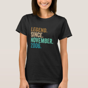 16e verjaardag Legende sinds november 2006 16 jaar T-shirt