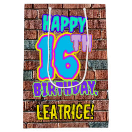 16e verjaardag: Leuk, Urban Graffiti geïnspireerd Medium Cadeauzakje