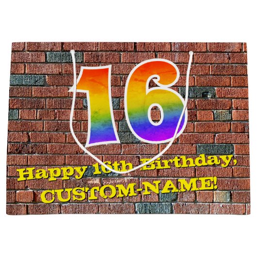 16e Verjaardag: Leuke, Graffiti-geïnspireerde Rege Groot Cadeauzakje (Voorkant)