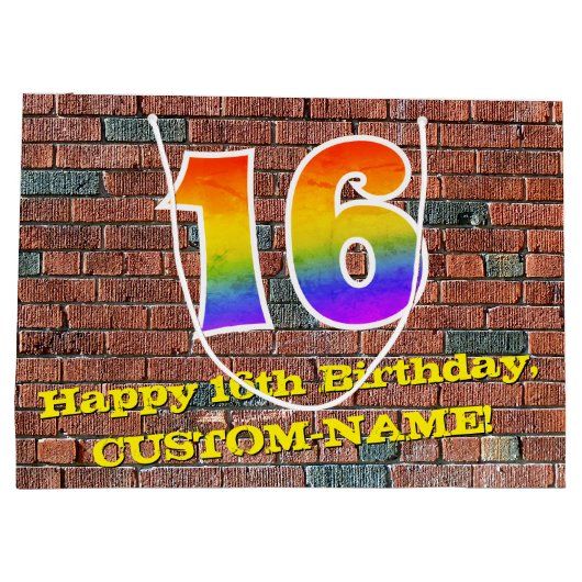 16e Verjaardag: Leuke, Graffiti-geïnspireerde Rege Groot Cadeauzakje (Achterkant)