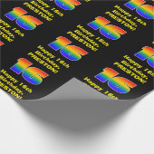 16e verjaardag: Leuke, kleurrijke regenboog geïnsp Cadeaupapier (Hoek)