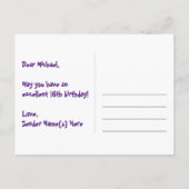 16e Verjaardag: Leuke sterrenprint, Regenboog 16,  Briefkaart (Achterkant)