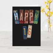 16e verjaardag licentie bord kaart (Gele Bloem)