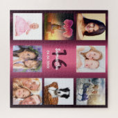 16e verjaardag, lief 16 fotocollage meisje paars legpuzzel (Horizontaal)