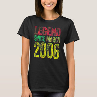 16e verjaardag maart geboren shirt 16 jaar legende