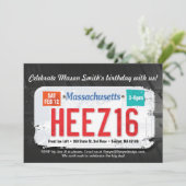 16e verjaardag Massachusetts uitnodiging van de jo (Staand voorkant)