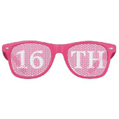 16e verjaardag meisje schattig roze wit partij gun retro zonnebril (Voorkant)
