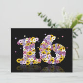 16e verjaardag, met bloembranen kaart (Staand voorkant)