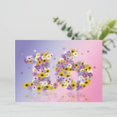 16e verjaardag, met bloembranen kaart (Staand voorkant)
