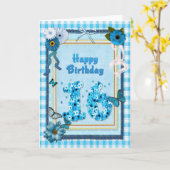 16e verjaardag met een scrapbook-effect kaart (Gele Bloem)