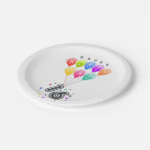 16e verjaardag met kleurrijke ballonnen papieren bordje (Gekanteld)