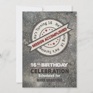 16e verjaardag, missie voltooid, kaart