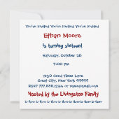 16e verjaardag Moderne geometrische blauwe W1833 Kaart (Achterkant)