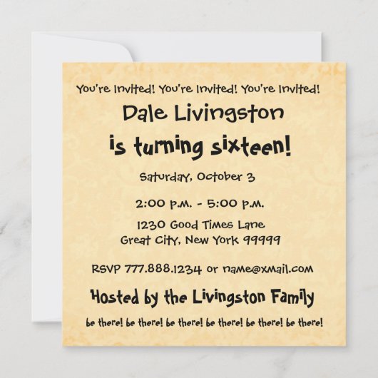 16e verjaardag Moderne Gold en zwarte feestdag Kaart (Achterkant)