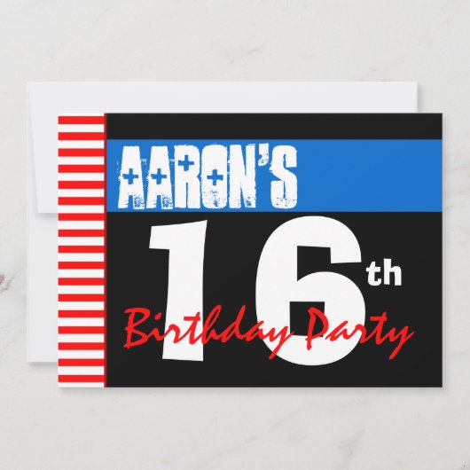 16e verjaardag Moderne, heldere blauwe sterren 2B2 Kaart (Voorkant)