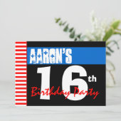 16e verjaardag Moderne, heldere blauwe sterren 2B2 Kaart (Staand voorkant)