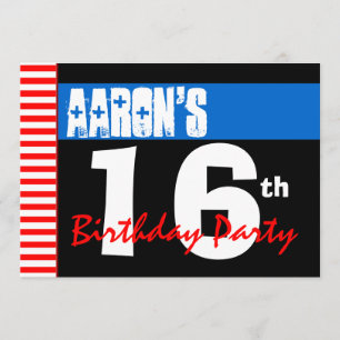 16e verjaardag Moderne, heldere blauwe sterren 2B2 Kaart