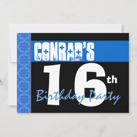 16e verjaardag Moderne, heldere blauwe sterren 2B2 Kaart (Voorkant)
