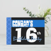 16e verjaardag Moderne, heldere blauwe sterren 2B2 Kaart (Staand voorkant)