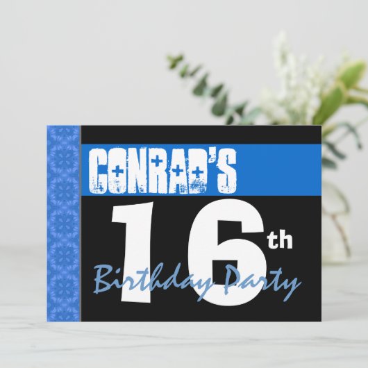 16e verjaardag Moderne, heldere blauwe sterren 2B2 Kaart (Staand voorkant)