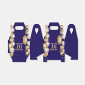 16e verjaardag Navy Blue en Gold Balloons Bedankdoosjes (Uitgevouwen)