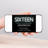 16e verjaardag Neon Lights Kaart