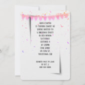 16e verjaardag Neon Sign On Black Invitation Kaart (Achterkant)