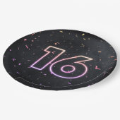 16e verjaardag Neon Sign on Black Paper Bord (Gekanteld)