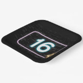 16e verjaardag Neon Sign On Brick Papieren Bordje (Gebogen)