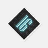 16e verjaardag Neon Sign on Brick Wall Servet (Hoek)