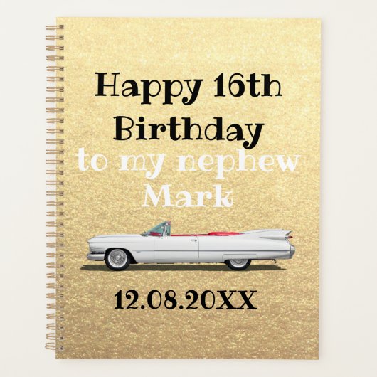 16e verjaardag Nephew goud Planner (Voorkant)