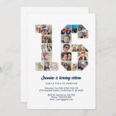 16e verjaardag nummer 16 aangepaste foto collage kaart (Voorkant / Achterkant)