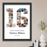 16e verjaardag nummer 16 aangepaste foto collage poster<br><div class="desc">Vier de mijlpaal van je tiener 16e verjaardag met dit gepersonaliseerde nummer 16 fotocollage poster. Dit aanpasbare geschenk is een perfecte manier om kostbare herinneringen uit het eerste jaar van uw kind weer te geven. Het poster bevat een collage van foto's die die speciale momenten vastleggen, en het kan worden...</div>