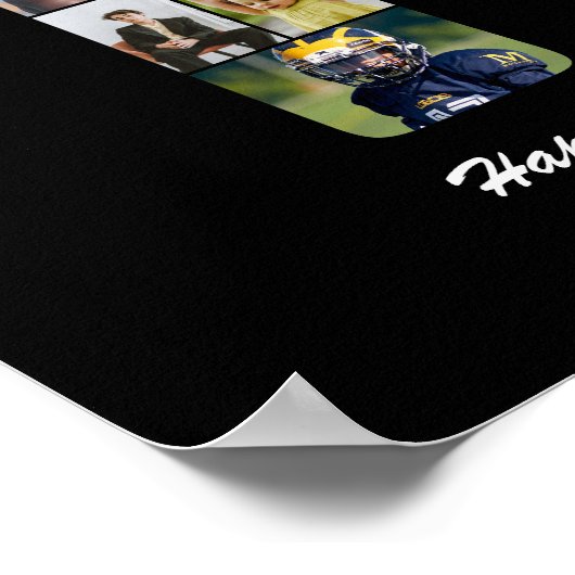 16e verjaardag Nummer 16 aangepaste fotocollage Poster (Hoek)