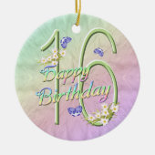 16e verjaardag Ornament Regenboogkeepomwille (Voorkant)