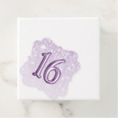 16e Verjaardag Paarse Folie Balloon Twinkle Light Bedankjes Labels (In situ)