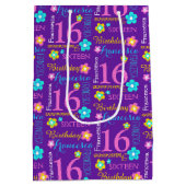 16e verjaardag paarse roze gele aqua aangepaste na medium cadeauzakje (Achterkant)