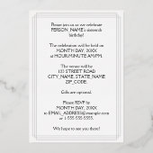 16e verjaardag Partij - Legant Manuscript + de Naa Folie Uitnodiging (Achterkant)