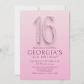 16e verjaardag Pink Diamonds Kaart (Voorkant)