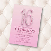 16e verjaardag Pink Diamonds Kaart