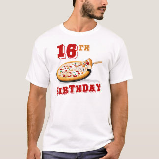 16e verjaardag Pizza Party T-shirt