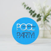 16e verjaardag Pool Party Save the Date P04Z (Staand voorkant)