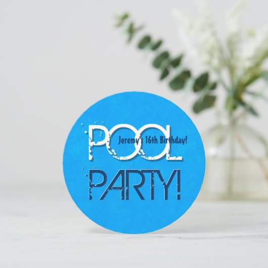 16e verjaardag Pool Party Save the Date P04Z (Staand voorkant)