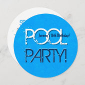 16e verjaardag Pool Party Save the Date P04Z (Voorkant / Achterkant)