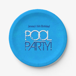 16e verjaardag Pool Party Save the Date P04Z Papieren Bordje